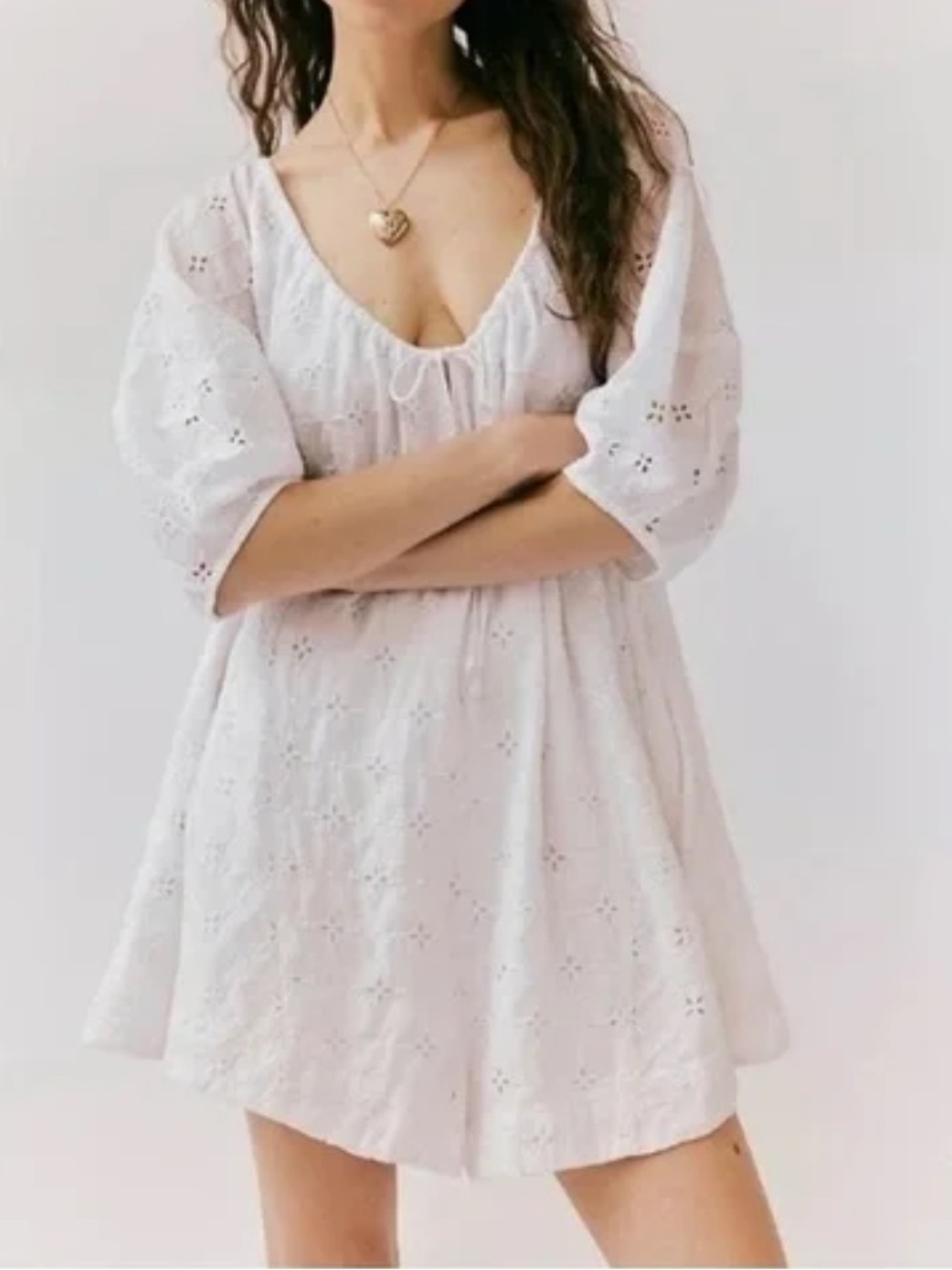 Free People Bop Around Romper White Size Large